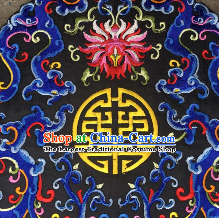 Chinese Traditional Embroidered Dragon Patch Decoration Embroidery Applique Craft Embroidered Round Accessories