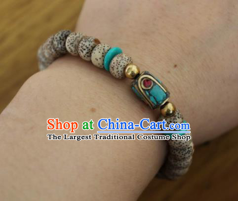 Chinese Traditional Tibetan Nationality Buddhism Bracelet Jewelry Accessories Decoration Zang Ethnic Handmade Beads Bangle for Women