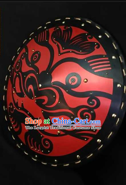 Traditional Chinese Ming Dynasty Infantry Wood Shield Ancient Warrior Soldier Beast Pattern Protect Accessories for Men