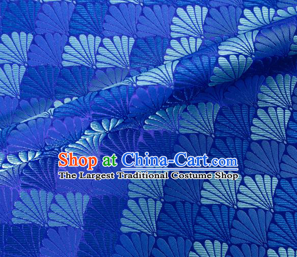 Chinese Traditional Shell Pattern Design Royalblue Brocade Silk Fabric Tapestry Material Asian DIY Hanfu Dress Satin Damask