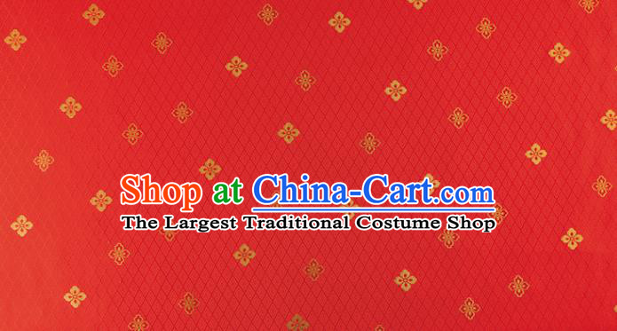 Japanese Traditional Sorbus Pattern Design Red Brocade Fabric Silk Material Traditional Asian Japan Kimono Nishijin Satin Tapestry