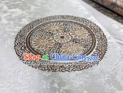 Gray Asian Chinese Traditional Chrysanthemum Pattern Design Nanjing Brocade Silk Fabric Tang Suit Tapestry Satin Material