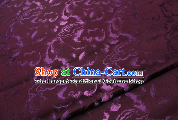 Chinese Classical Cloud Pattern Design Maroon Brocade Asian Traditional Tapestry Material DIY Satin Damask Dress Silk Fabric