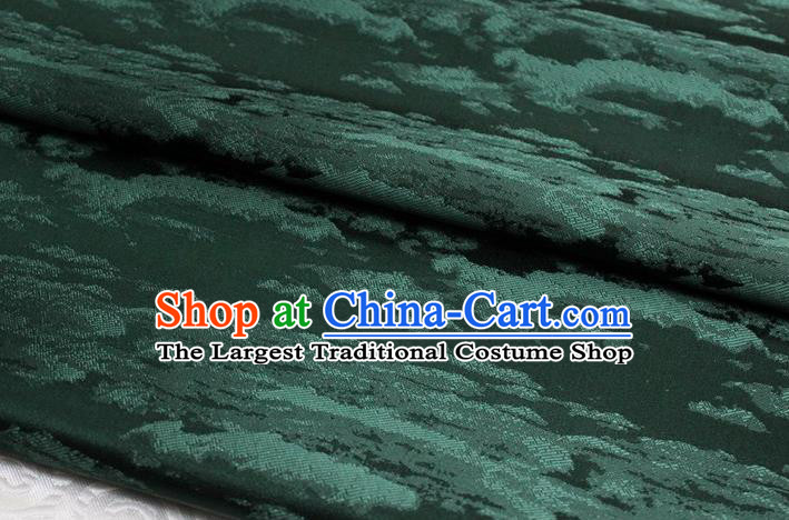 Chinese Cheongsam Classical Pattern Design Dark Green Brocade Asian Traditional Tapestry Material DIY Satin Damask Mongolian Robe Silk Fabric