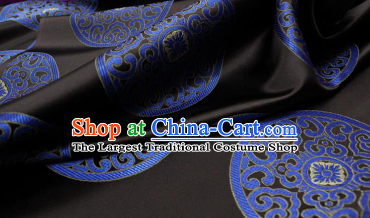 Chinese Tang Suit Classical Round Pattern Design Deep Brown Brocade Asian Traditional Tapestry Material DIY Satin Damask Mongolian Robe Silk Fabric