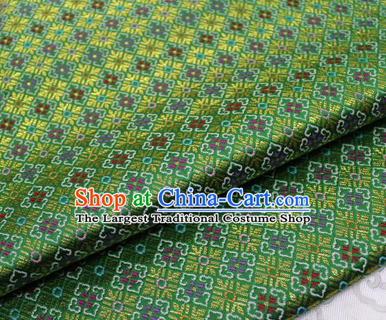 Green Chinese Classical Pattern Design Brocade Mongolian Robe Silk Fabric DIY Satin Damask Asian Traditional Tapestry Material