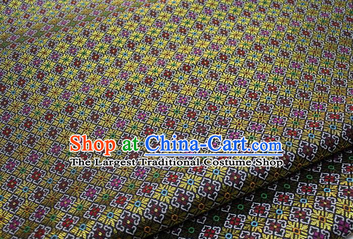 Black Chinese Classical Pattern Design Brocade Mongolian Robe Silk Fabric DIY Satin Damask Asian Traditional Tapestry Material