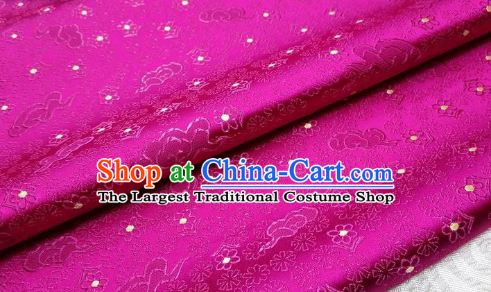 Chinese Classical Cloud Blossom Pattern Design Rosy Brocade Mongolian Robe Asian Traditional Tapestry Material Silk Fabric DIY Satin Damask