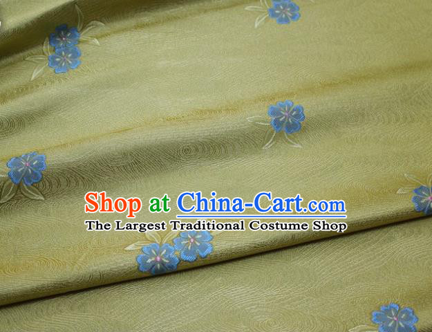 Chinese Classical Blossom Pattern Design Ginger Brocade Silk Fabric DIY Satin Damask Asian Traditional Qipao Dress Tapestry Material