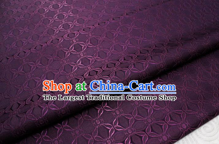 Chinese Mongolian Robe Classical Pattern Design Deep Purple Brocade Asian Traditional Tapestry Material DIY Satin Damask Silk Fabric