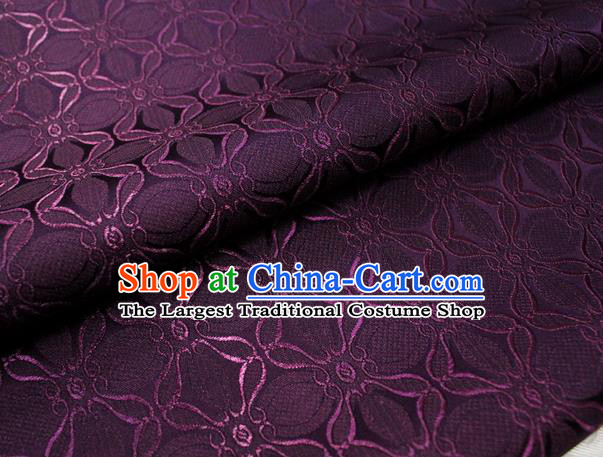 Chinese Mongolian Robe Classical Pattern Design Deep Purple Brocade Asian Traditional Tapestry Material DIY Satin Damask Silk Fabric