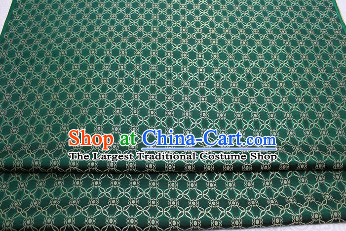 Chinese Mongolian Robe Classical Pattern Design Deep Green Brocade Asian Traditional Tapestry Material DIY Satin Damask Silk Fabric