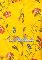 Top Quality Chinese Classical Embroidered Peony Pattern Yellow Silk Material Asian Traditional Curtain Cloth Fabric