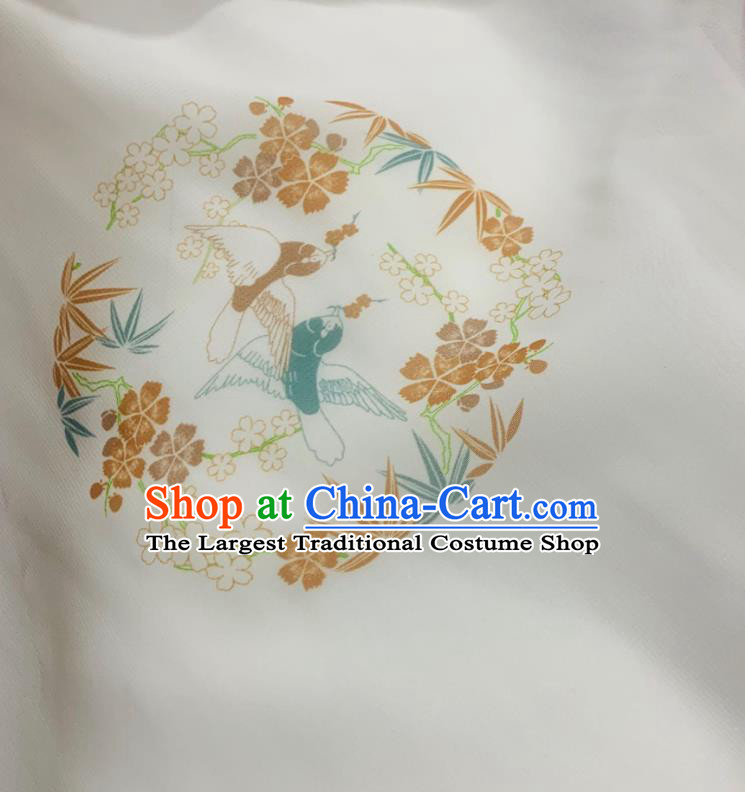 Chinese Hanfu Dress Traditional Pattern Design Red Crepe Fabric Silk Material Traditional Asian Linen Tapestry