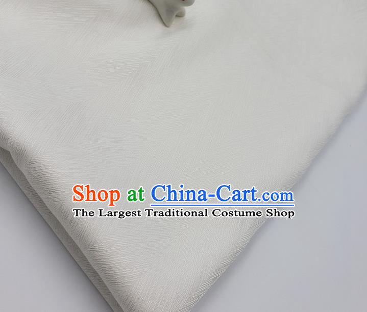 Top Quality Chinese White Satin Fabric Traditional Asian Hanfu Dress Cloth Silk Material Traditional Jacquard Tapestry