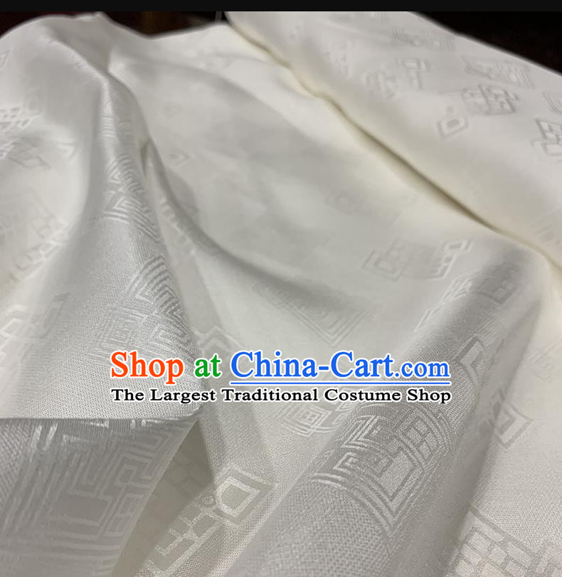 Chinese Classical Pattern White Watered Gauze Asian Top Quality Silk Material Hanfu Dress Brocade Fabric Cheongsam Cloth