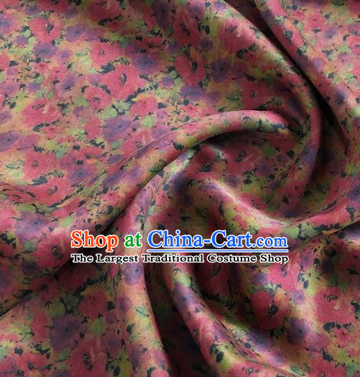 Chinese Classical Flowers Pattern Magenta Watered Gauze Asian Top Quality Silk Material Hanfu Dress Brocade Cheongsam Cloth Fabric