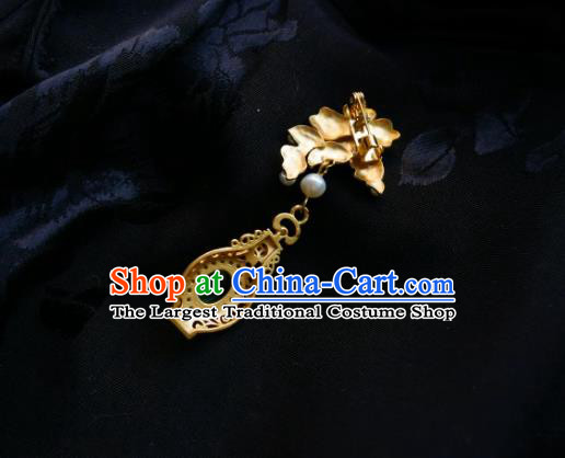 Chinese Classical Cheongsam Blue Peony Brooch Traditional Hanfu Accessories Handmade Breastpin Pendant for Women