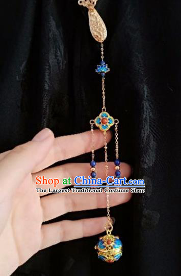 Chinese Classical Cheongsam Cloisonne Sachet Brooch Traditional Hanfu Accessories Handmade Tassel Breastpin Pendant for Women