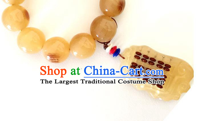 Chinese Traditional Tibetan Nationality Lmitation Ox Horn Bracelet Accessories Decoration Handmade Zang Ethnic Abacus Bangle for Women