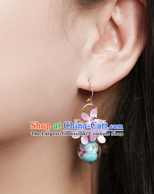 Traditional Chinese Fragrans Ear Accessories Handmade Eardrop National Cheongsam Ceramics Earrings for Women