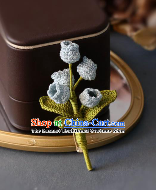 Top Grade Classical Wool Knitting Convallaria Brooch Accessories Handmade Cheongsam Breastpin for Women