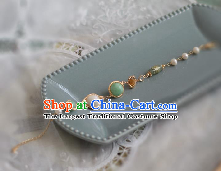 Baroque Handmade Jade Jewelry Accessories European Novel Design Pearls Bracelet for Women