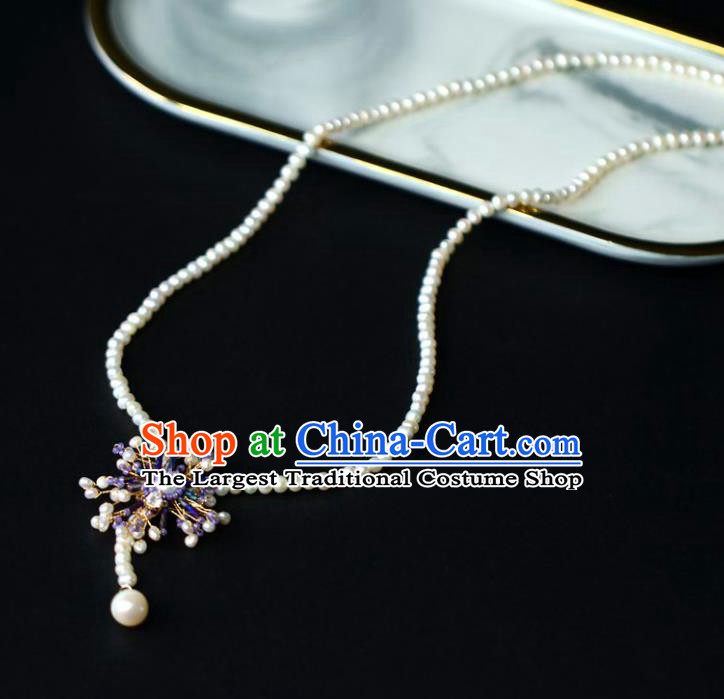 Baroque Handmade Pearls Necklace Jewelry Accessories European Retro Princess Hexagram Necklet for Women