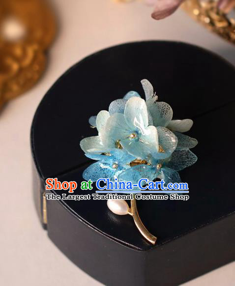 Top Grade Classical Blue Bouquet Brooch Accessories Handmade Sweater Flowers Breastpin Ornaments for Women
