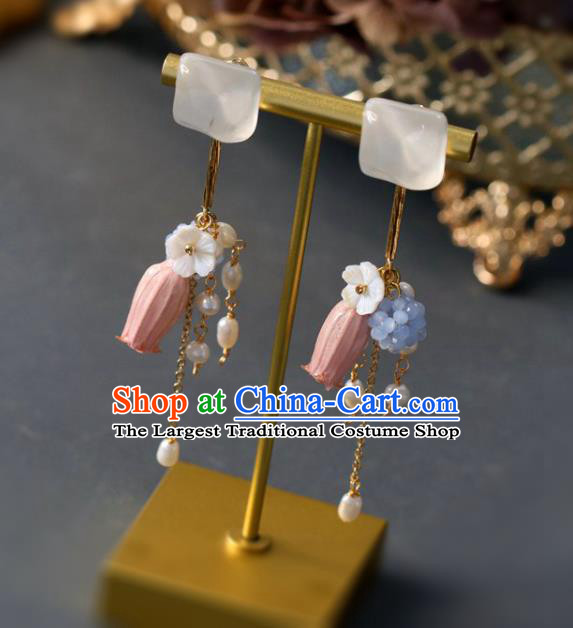 Princess Handmade Convallaria Long Tassel Earrings Classical Eardrop Jewelry Accessories for Women
