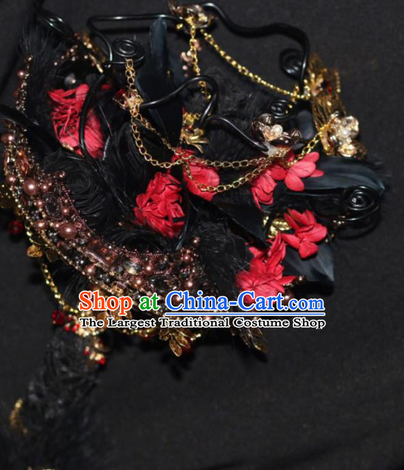 Baroque Princess Black Bridal Bouquet Handmade Wedding Accessories Photography Prop Darkness Flowers for Women
