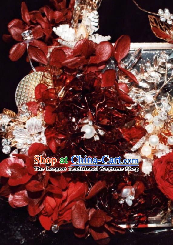 Baroque Princess Flowers Bag Handmade Wedding Accessories Photography Prop Bride Acrylic Handbag for Women