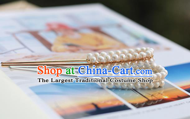 Handmade Chinese Classical Song Dynasty Hair Accessories Ancient Princess Pearls Hairpins Hanfu Headwear for Women