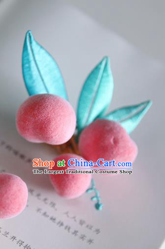 Handmade Chinese Classical Silk Hairpins Traditional Hair Accessories Ancient Hanfu Pink Peach Hair Claw for Women