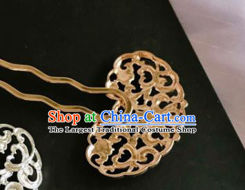 Handmade Chinese Ming Dynasty Court Hair Clip Traditional Hair Accessories Ancient Noble Lady Golden Hairpins for Women