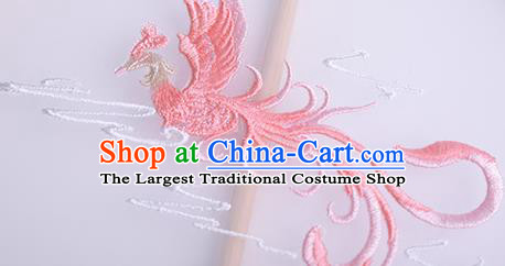 Handmade Chinese Traditional Dance Silk Fan Accessories Decoration Hanfu Embroidered Phoenix Palace Fan for Women