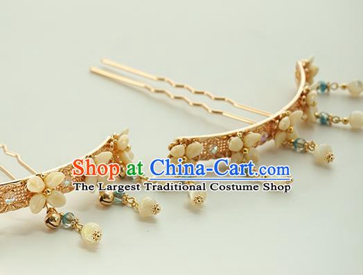 Handmade Chinese Golden Stars Tassel Hair Clip Traditional Hair Accessories Ancient Hanfu Classical Hairpins for Women