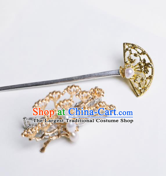 Chinese Traditional Ancient Swordsman Headwear Handmade Jin Dynasty Hairpin and Pine Hair Crown