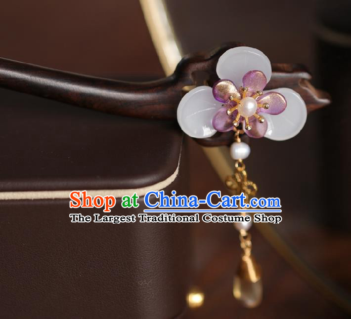 Chinese Cheongsam Hair Clip Traditional Hanfu Hair Accessories Handmade Ebony Hairpins for Women
