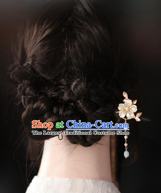 Chinese Cheongsam Plum Ebony Hair Clip Traditional Hanfu Hair Accessories Handmade Tassel Hairpins for Women