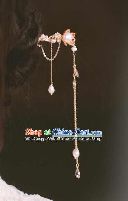 Chinese Cheongsam Long Tassel Hair Clip Traditional Hanfu Hair Accessories Handmade Hairpins for Women