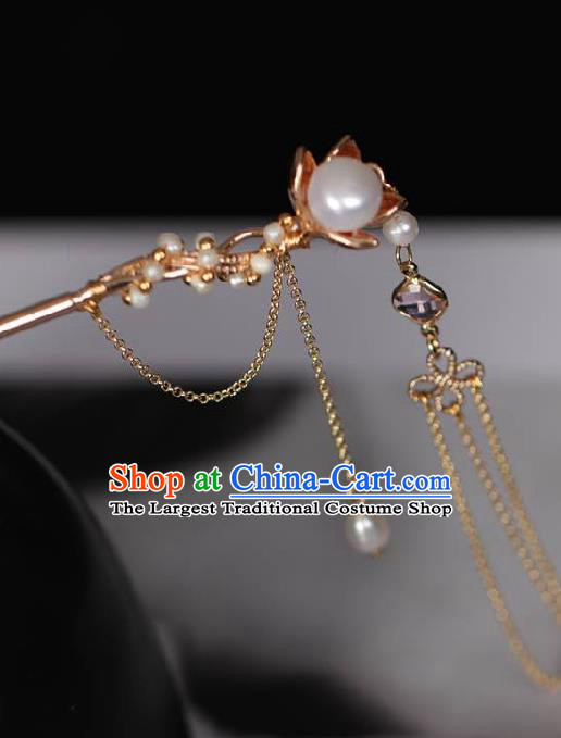 Chinese Cheongsam Long Tassel Hair Clip Traditional Hanfu Hair Accessories Handmade Hairpins for Women