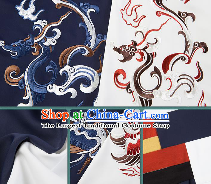 Traditional Chinese Jin Dynasty Swordsman Hanfu Apparels Ancient Young Male Historical Costumes Knight Shirt and Skirt Full Set