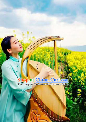 Chinese Traditional Musical Instruments China Ancient Konghou  Strings Golden Chinese Harp String Instrument