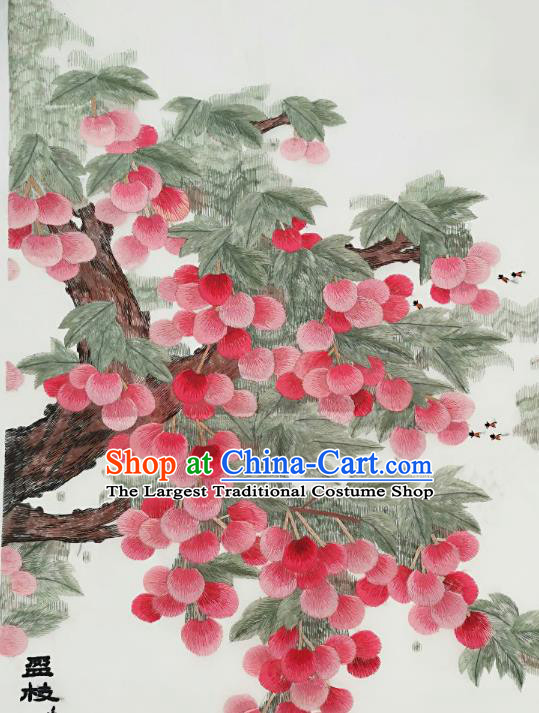Chinese Traditional Embroidered Hawthorn Decorative Painting Handmade Embroidery Craft Embroidering Cloth Picture