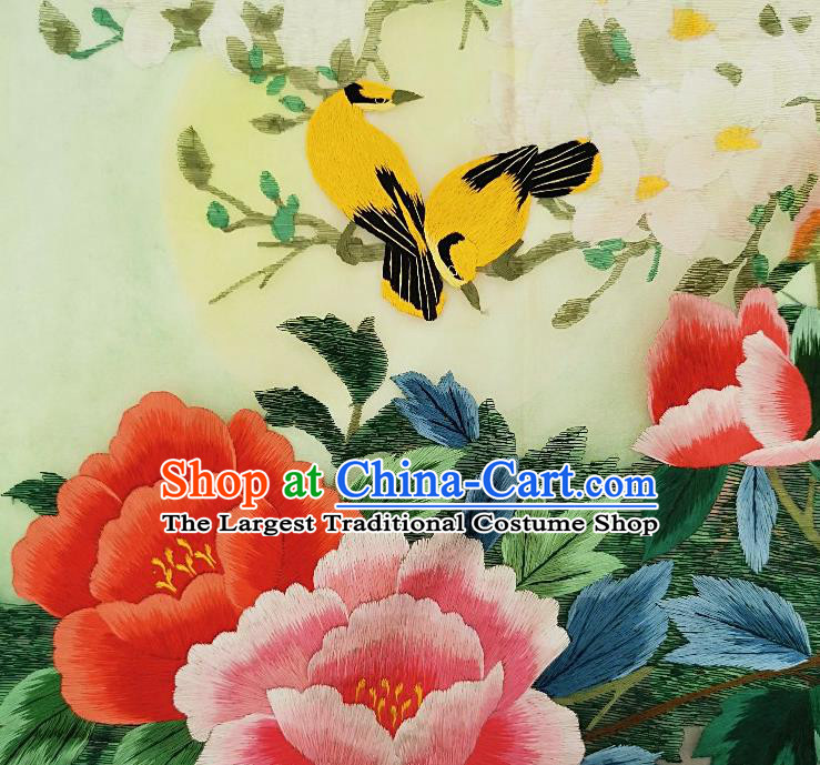 Traditional Chinese Embroidered Magnolia Bird Fabric Patches Handmade Embroidery Craft Accessories Embroidering Peony Applique