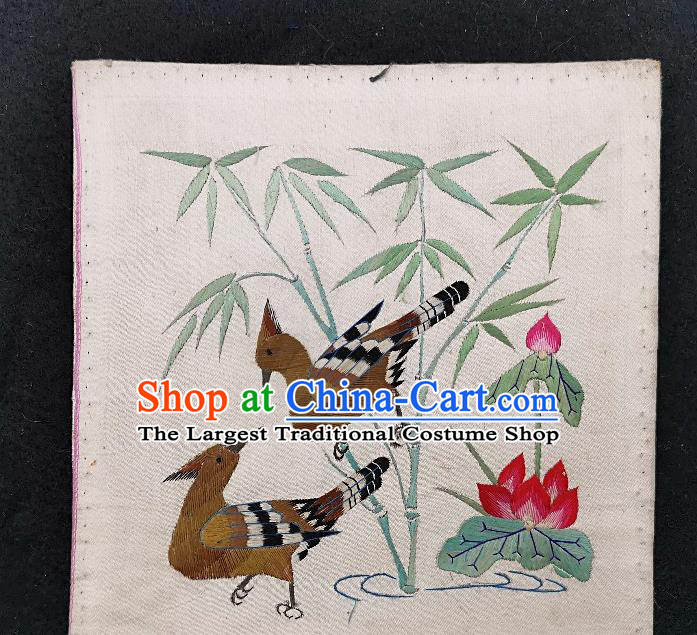 Traditional Chinese Embroidered Bamboo Silk Patches Handmade Embroidering Dress Applique Embroidery Fabric Accessories