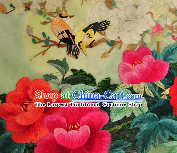 Traditional Chinese Embroidered Magnolia Peony Silk Patches Handmade Embroidering Dress Applique Embroidery Fabric Accessories