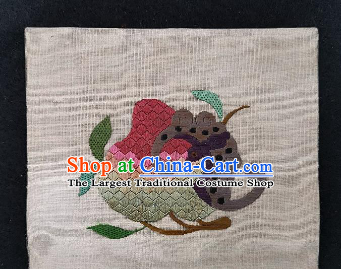 Traditional Chinese Embroidered Peach Bat Silk Patches Handmade Embroidery Fabric Accessories Embroidering Dress Applique