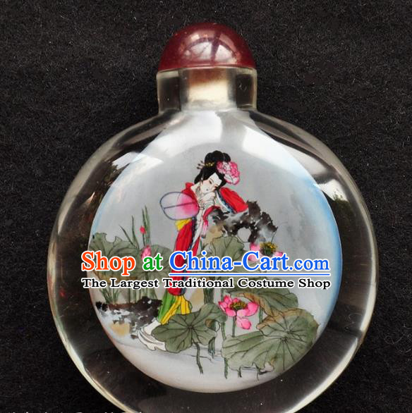 Chinese Handmade Snuff Bottle Traditional Inside Painting Beauty Xi Shi Snuff Bottles Artware